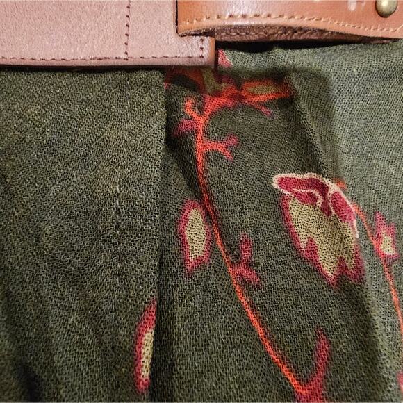 VTG Ralph Lauren paisley floral print green red Wrap Skirt wool blend 16 - Picture 2 of 4